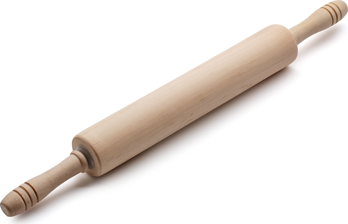 Скалка с фигурными ручками 500х40 береза