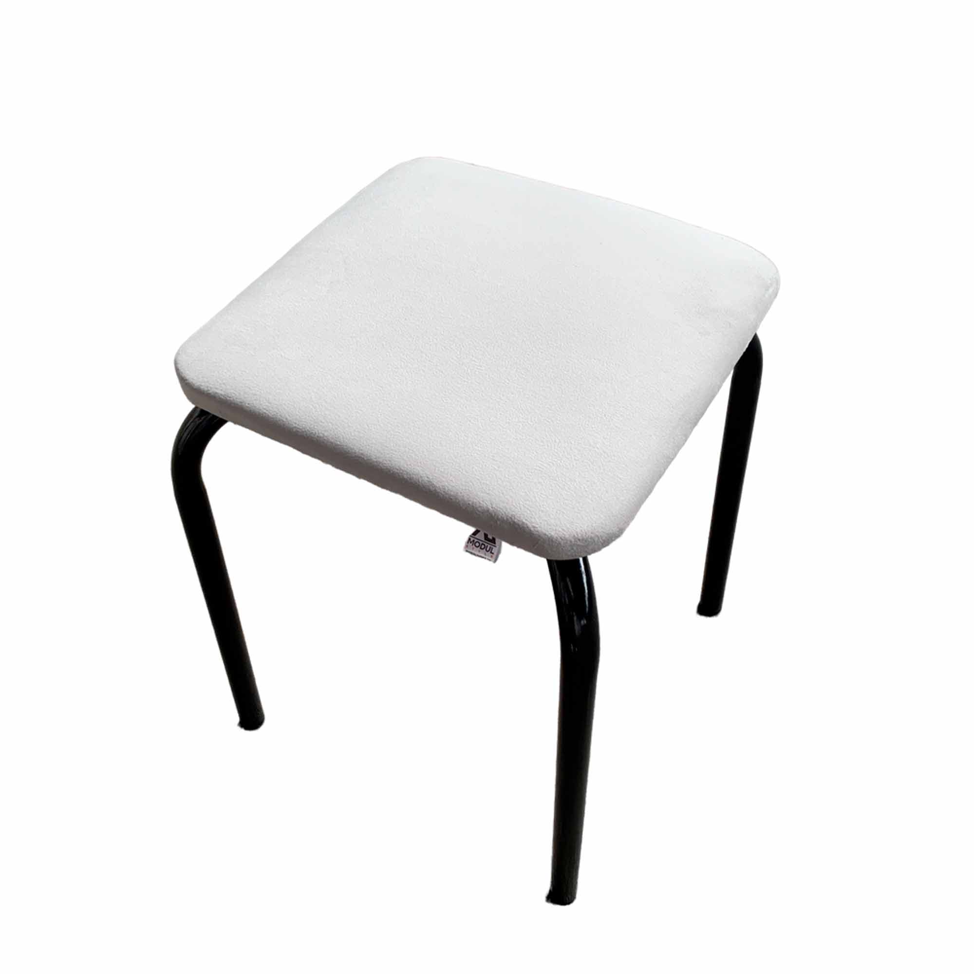 Табурет 22 квадрат велюр шторм 024 серый на черн гл