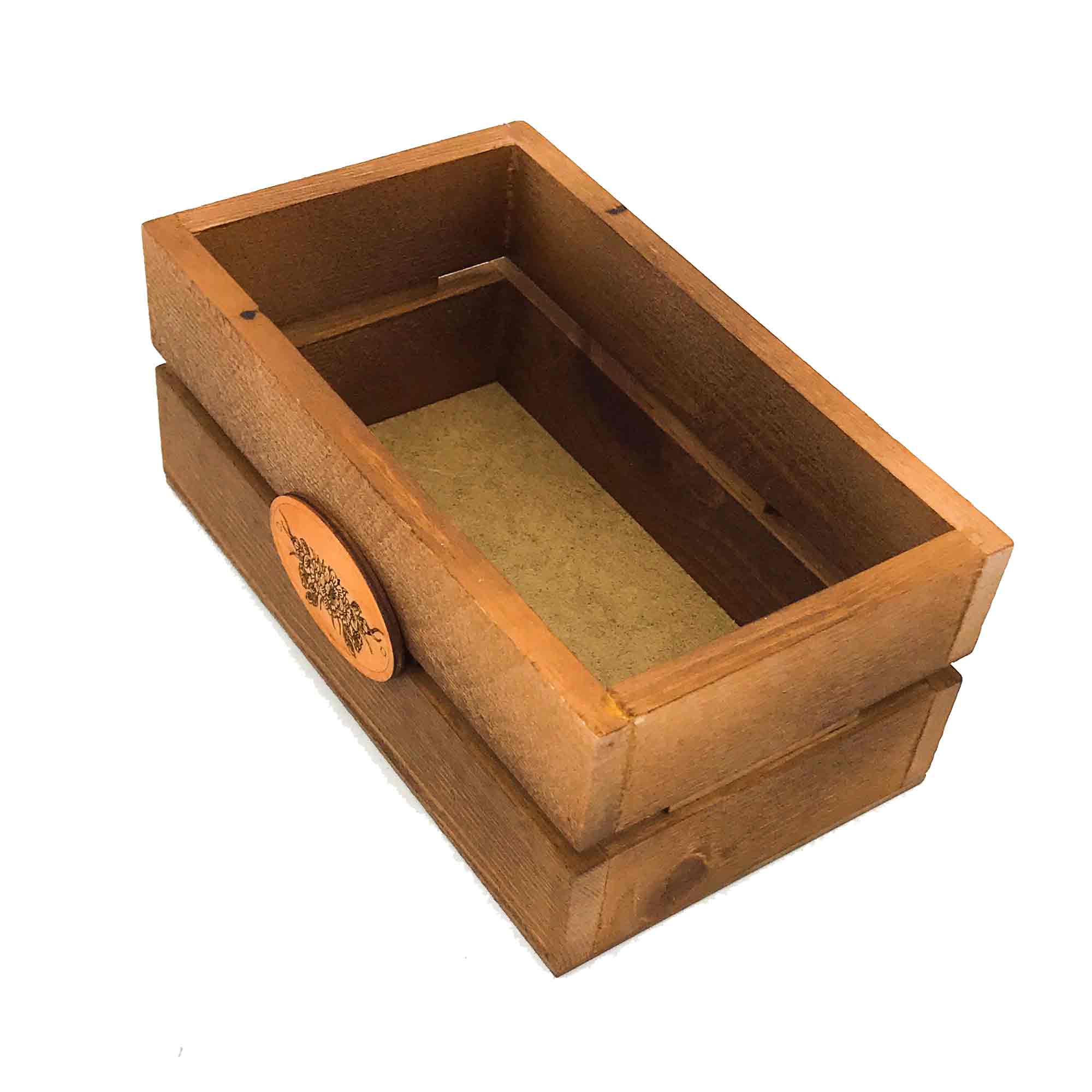 Ящик декоративный окрашенный с медальоном 20х12х9см ДомВуд Мокко Сосна С57/Д57