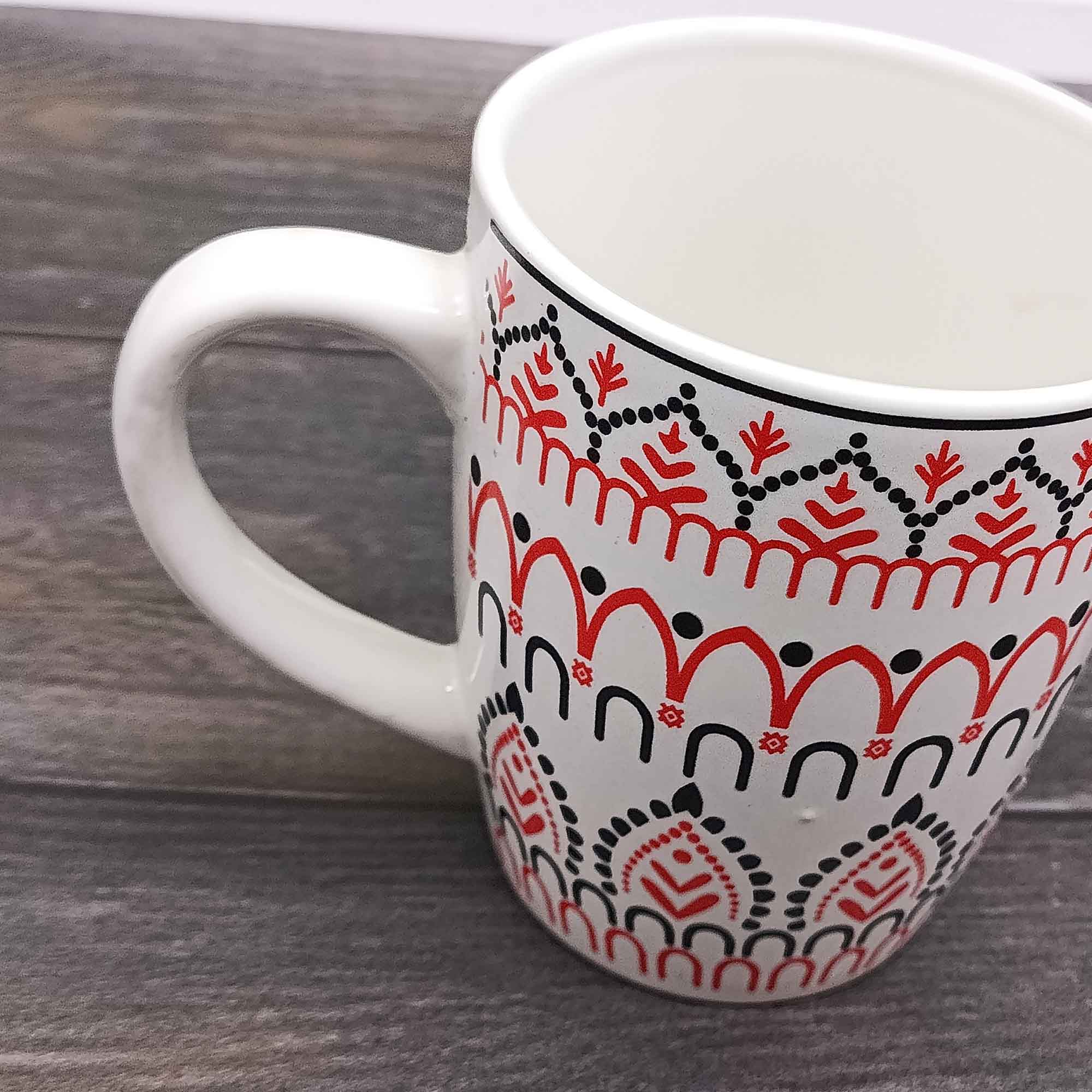 Кружка 380мл с узором РД84496 красный узор