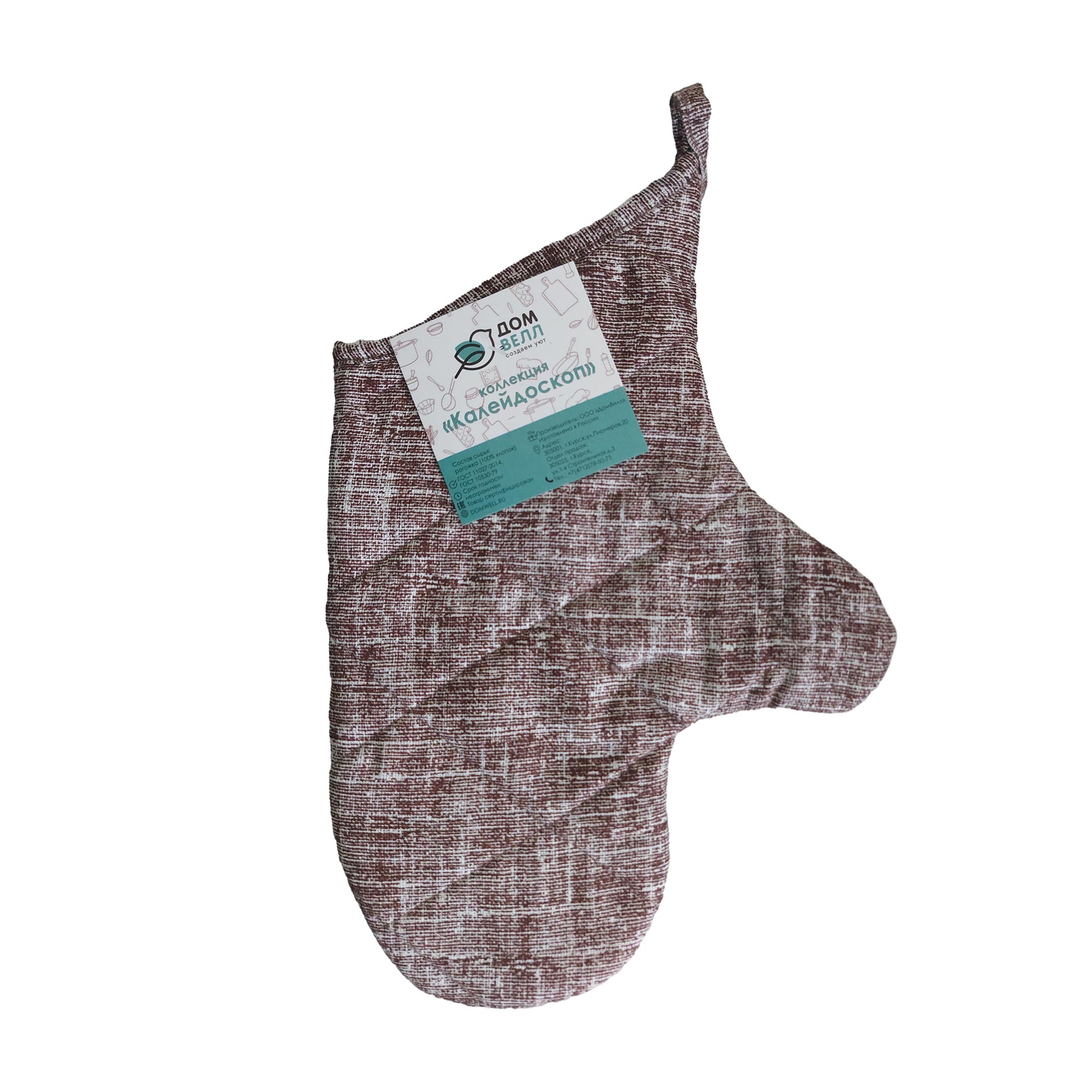 Варежка кухонная стёганная Калейдоскоп ДомВелл рогожка Текстура Лён 10391/2 Варежка кухонная стёганная Калейдоскоп ДомВелл рогожка Текстура Лён 10391/2