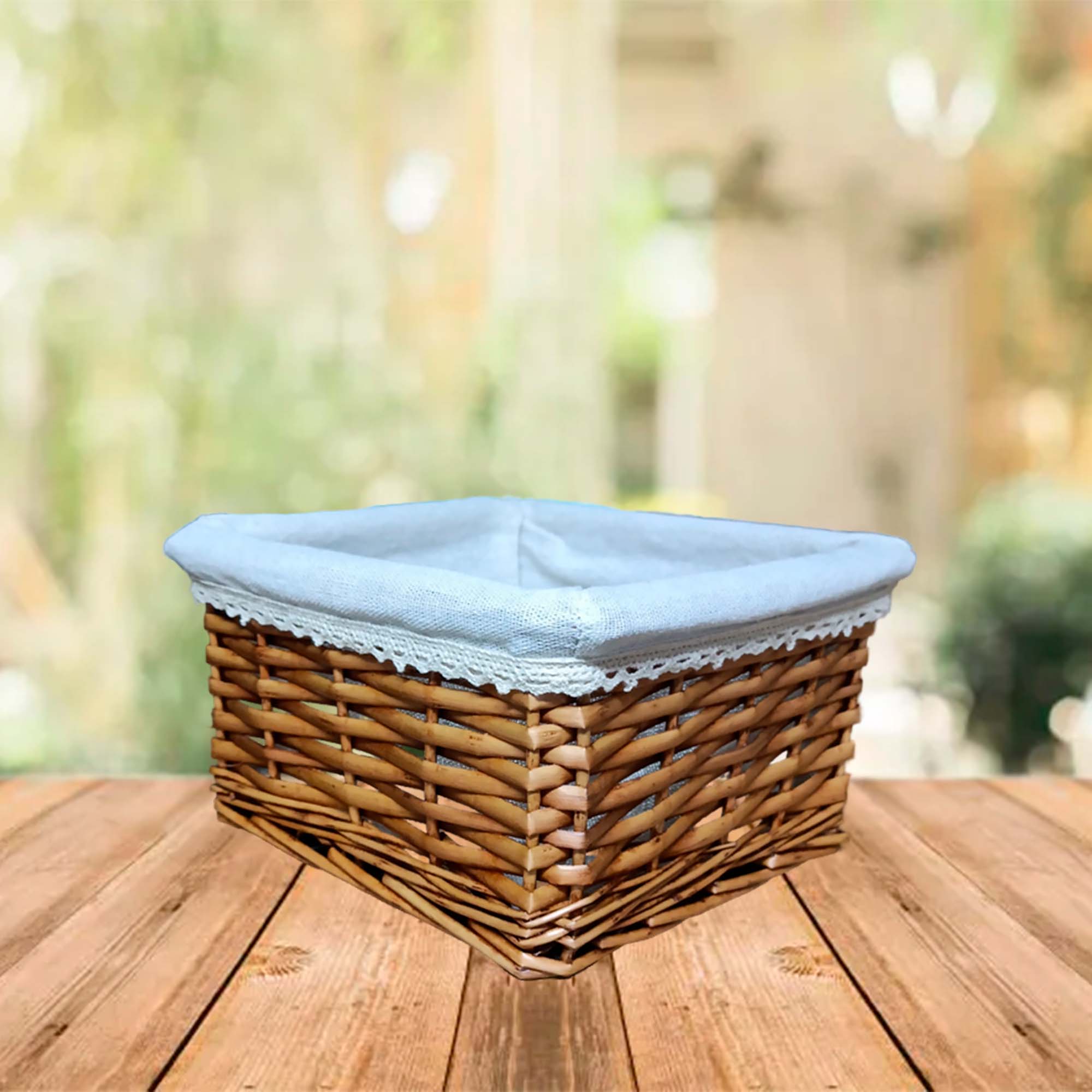 Корзина для хранения с тканью 31х31х15см РД82