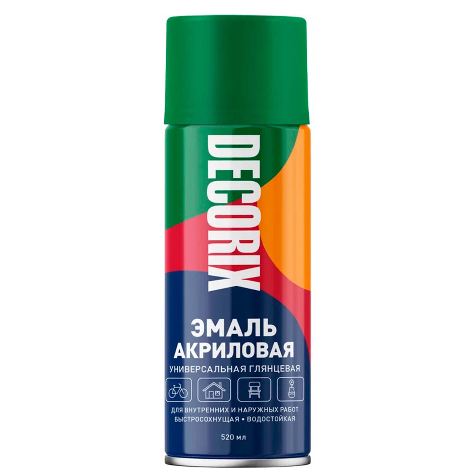 Эмаль аэроз. 520мл зеленый универсал DECORIX (А14 irish green)