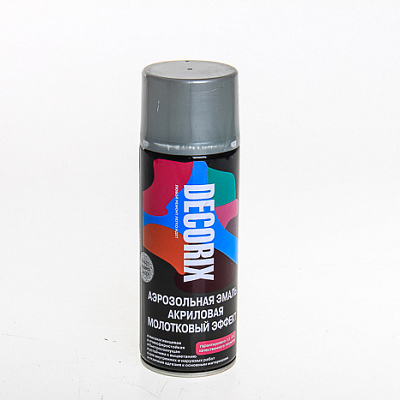 Эмаль аэроз. 520 молотковый эффект DECORIX, серебро №401