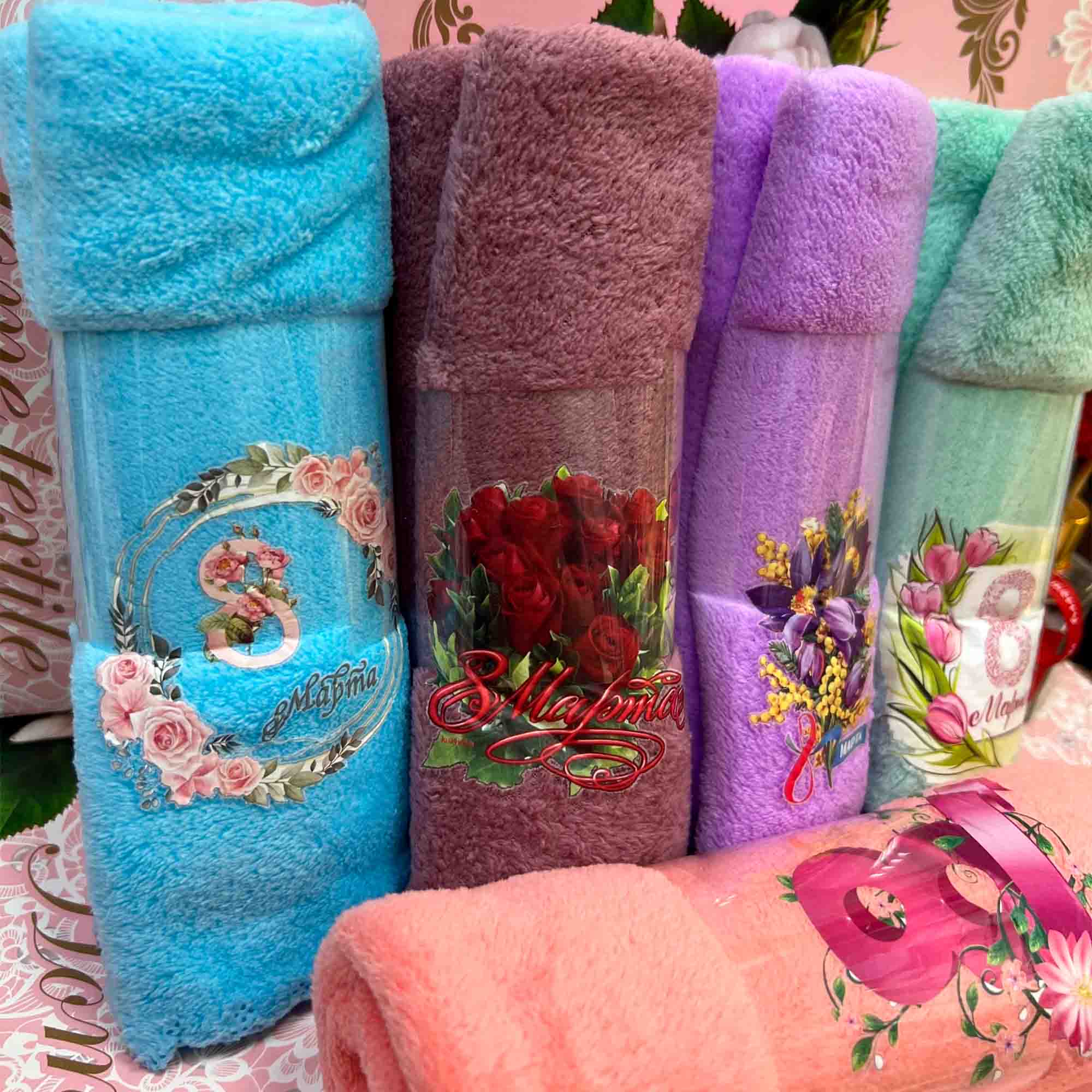 Полотенце 35х75 8 Марта, микрофибра