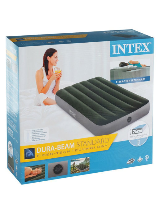 Матрас надувной флокированный 99х191х25см Intex Prestige Downy Bed