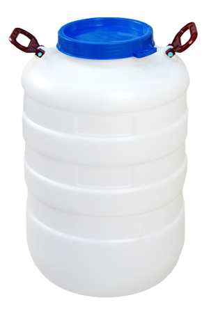 Бочка 30л с широким горлом белая герметичная с доп. зажимами