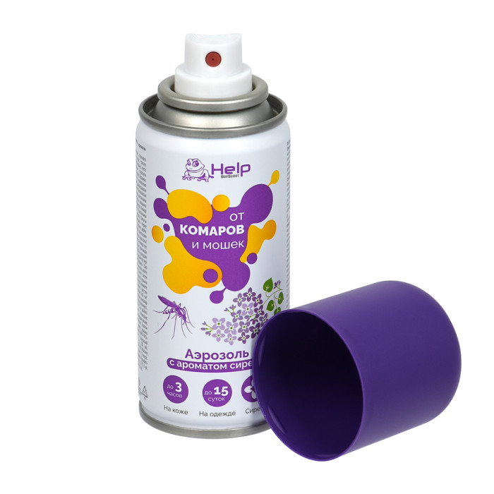 Аэрозоль от КОМАРОВ и МОШЕК "Сирень" репеллентный, 75 мл  HELP