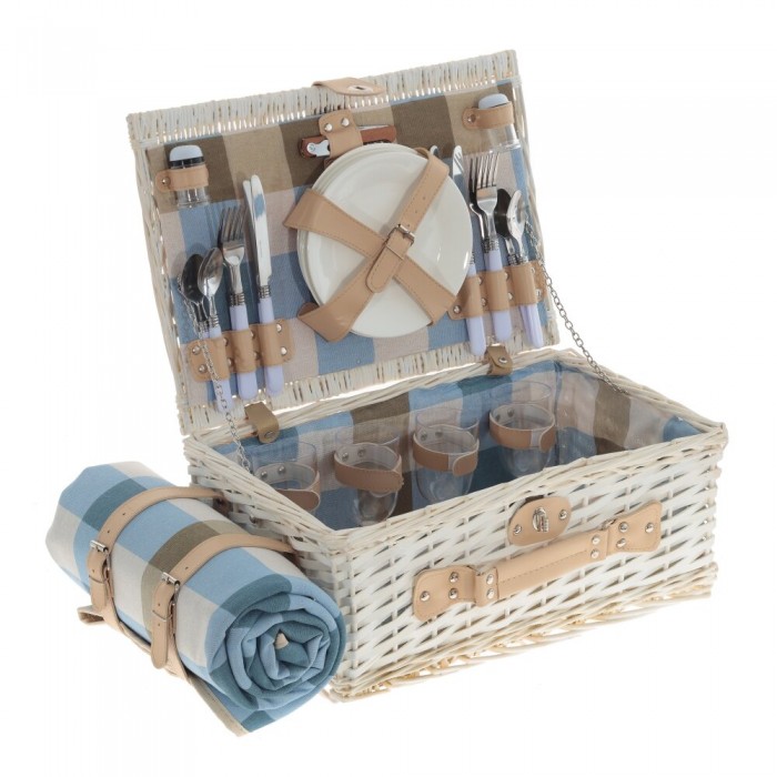 Набор для пикника на 4 персоны  Корзина с пледом L51 W30 H20