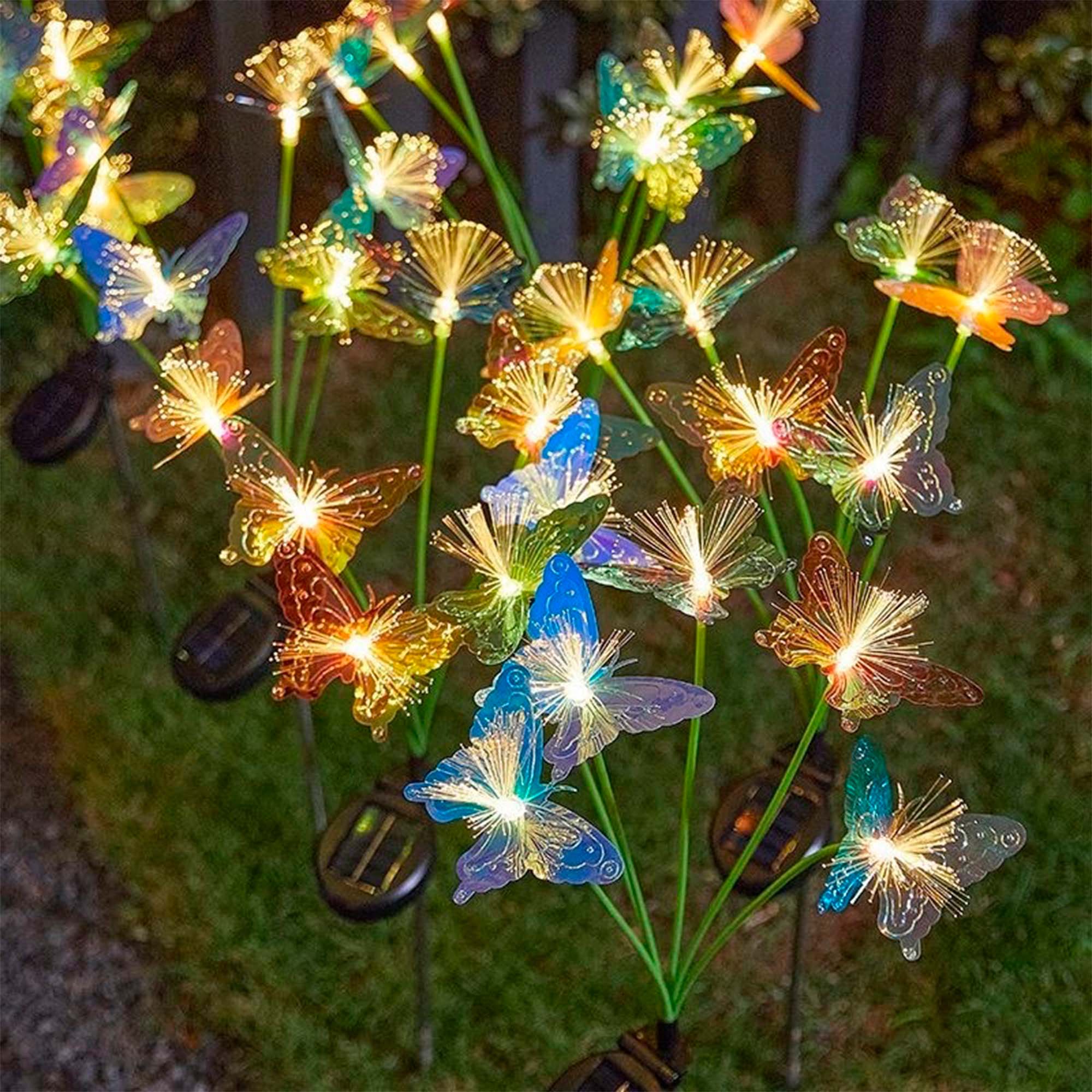 Светильник садовый на солнечной батарее 70см Бабочки(18)