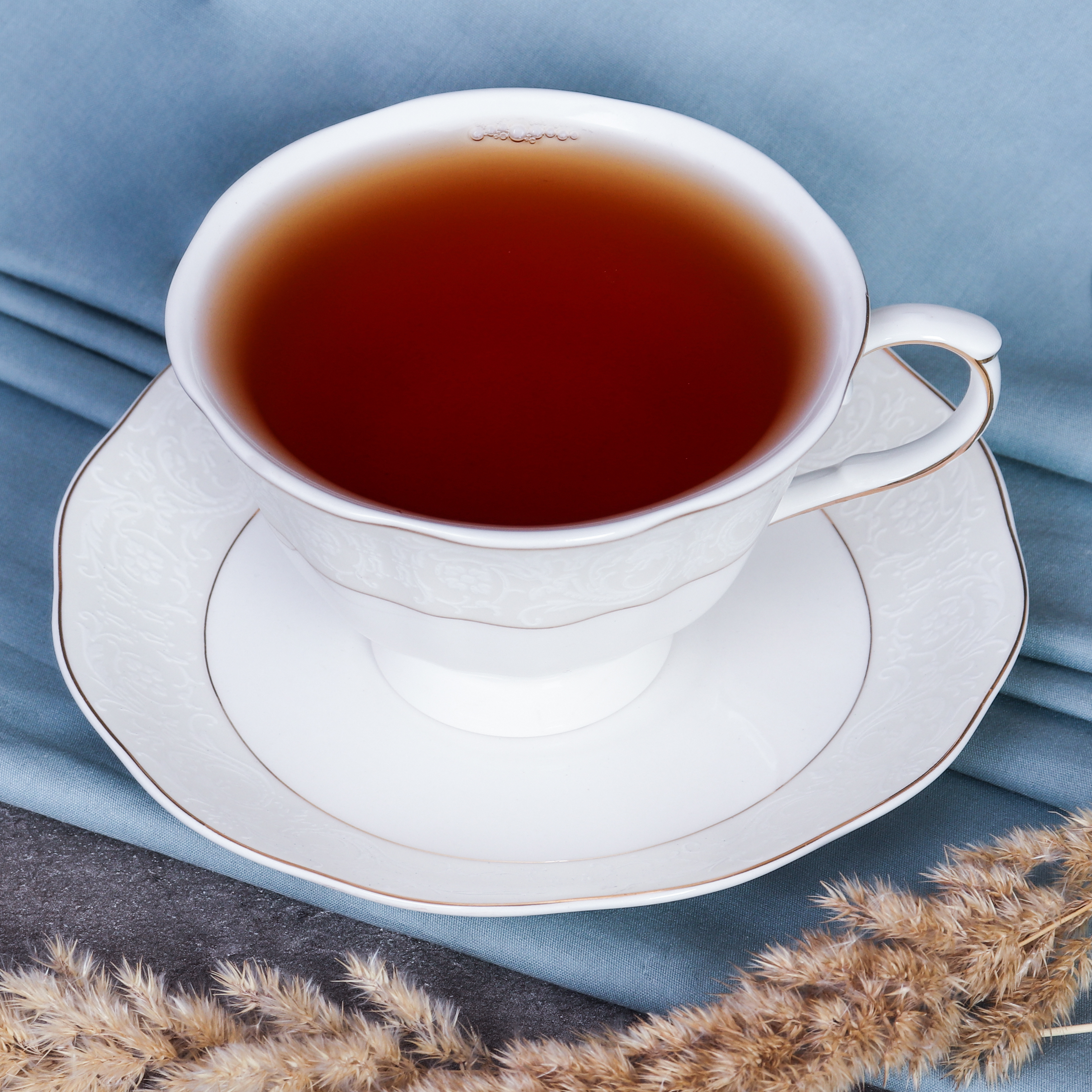 Набор чайный 12 предметов 250 мл на ножке RS 12-FY21001 Gray серая коробка