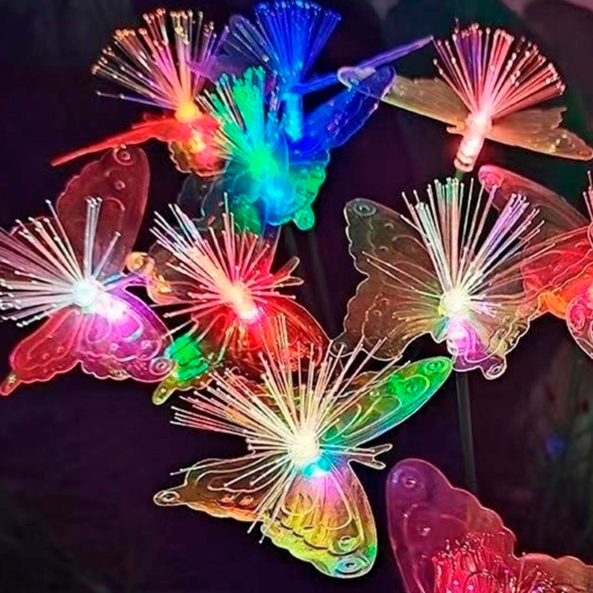 Светильник садовый на солнечной батарее 70см Бабочки(18)