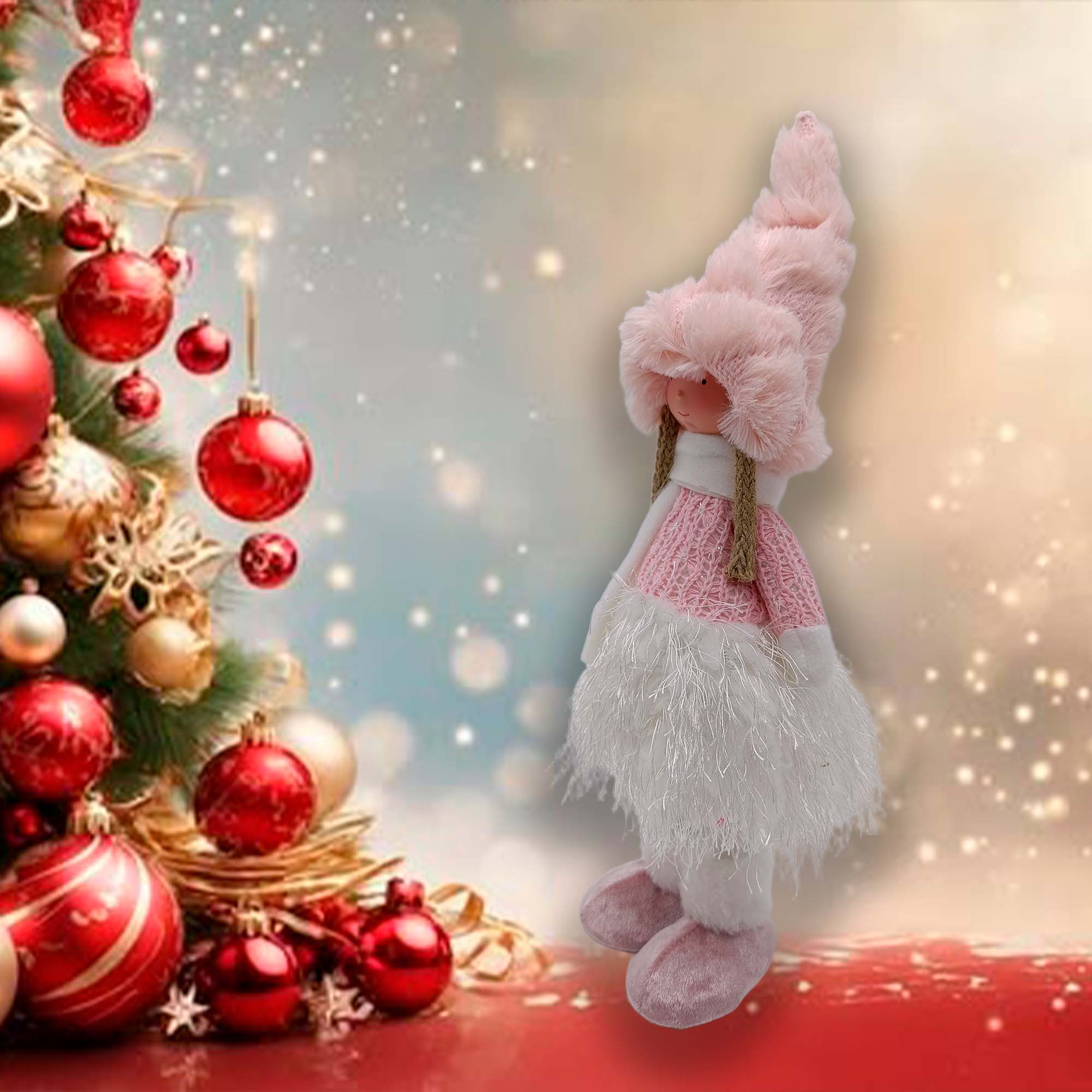 Девочка декоративная новогодняя  10х10х37см РД18485