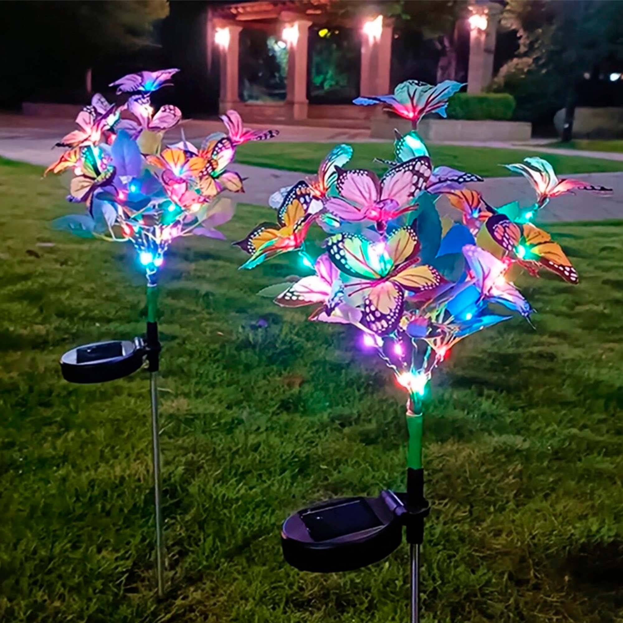 Светильник садовый на солнечной батарее 70см Бабочки(6)