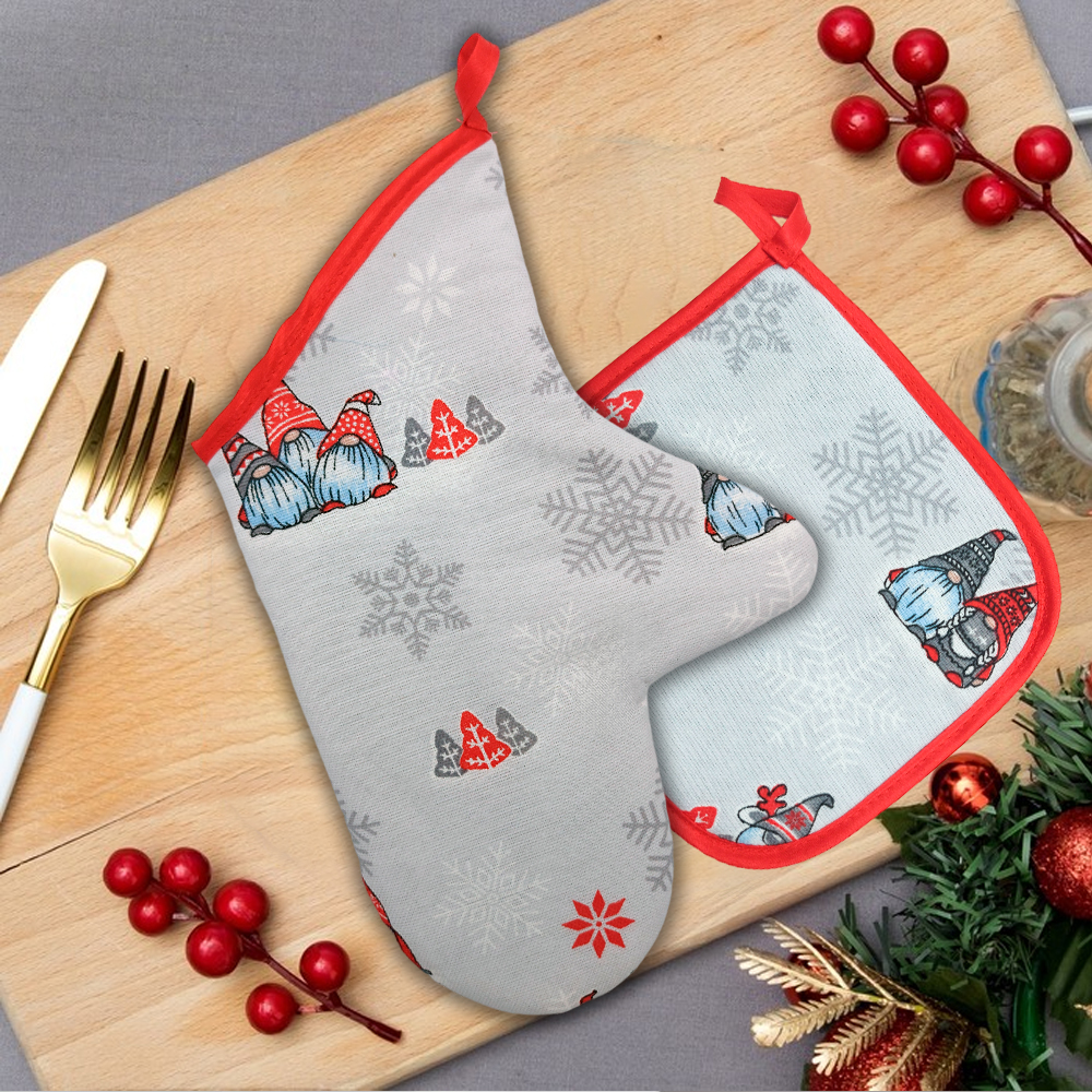 Набор кухонный 2пр. ДомВелл 51426 Лесные гномы (варежка+прихватка)