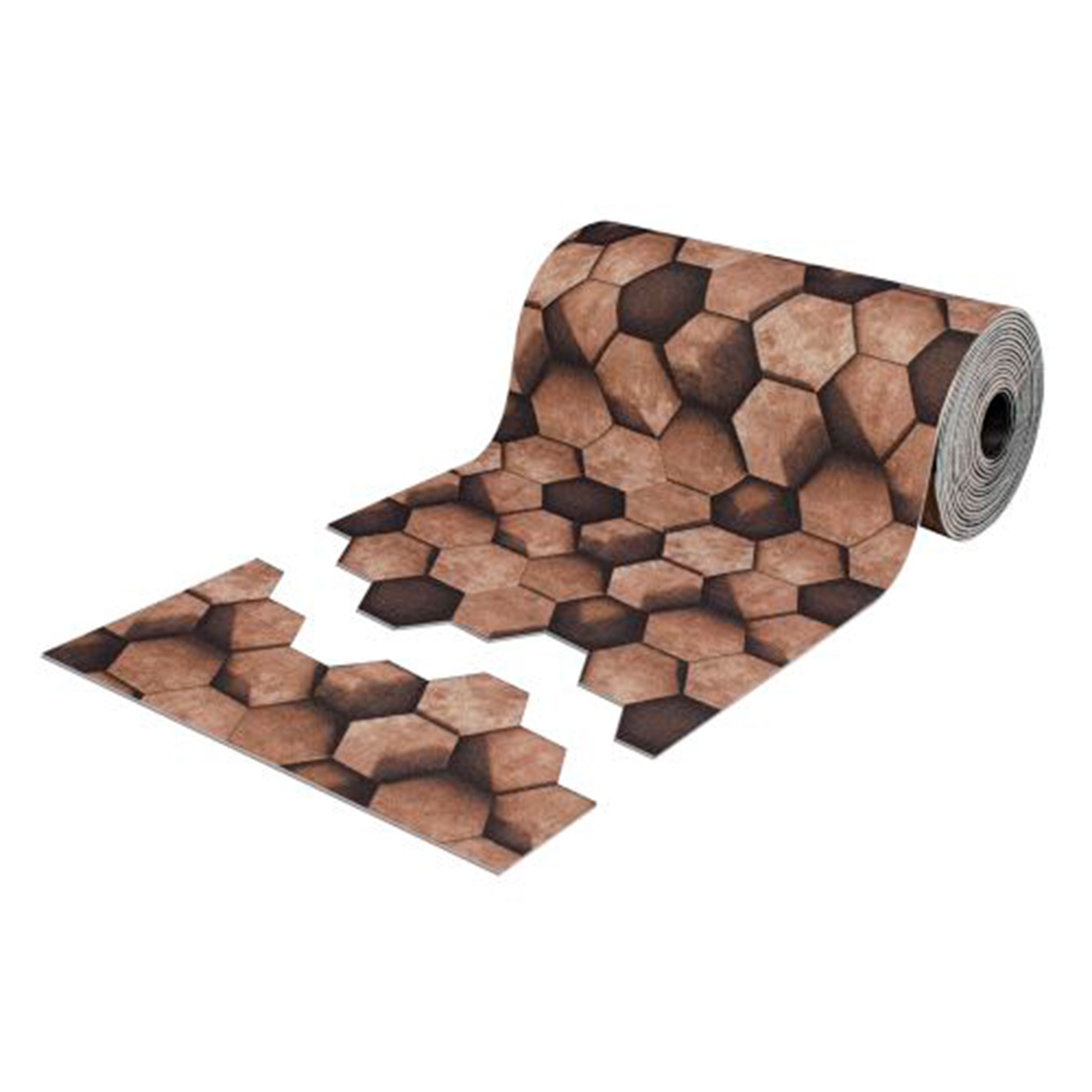 Коврик-дорожка 100х1500 SHAHINTEX DIGITAL PRINT (12) "Соты"  коричневый цена за 1м