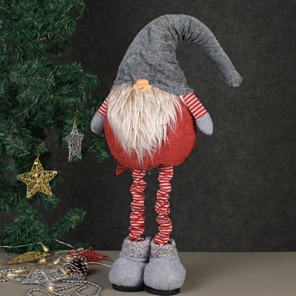 Гном декоративный новогодний  75 см, на телескопических ногах 