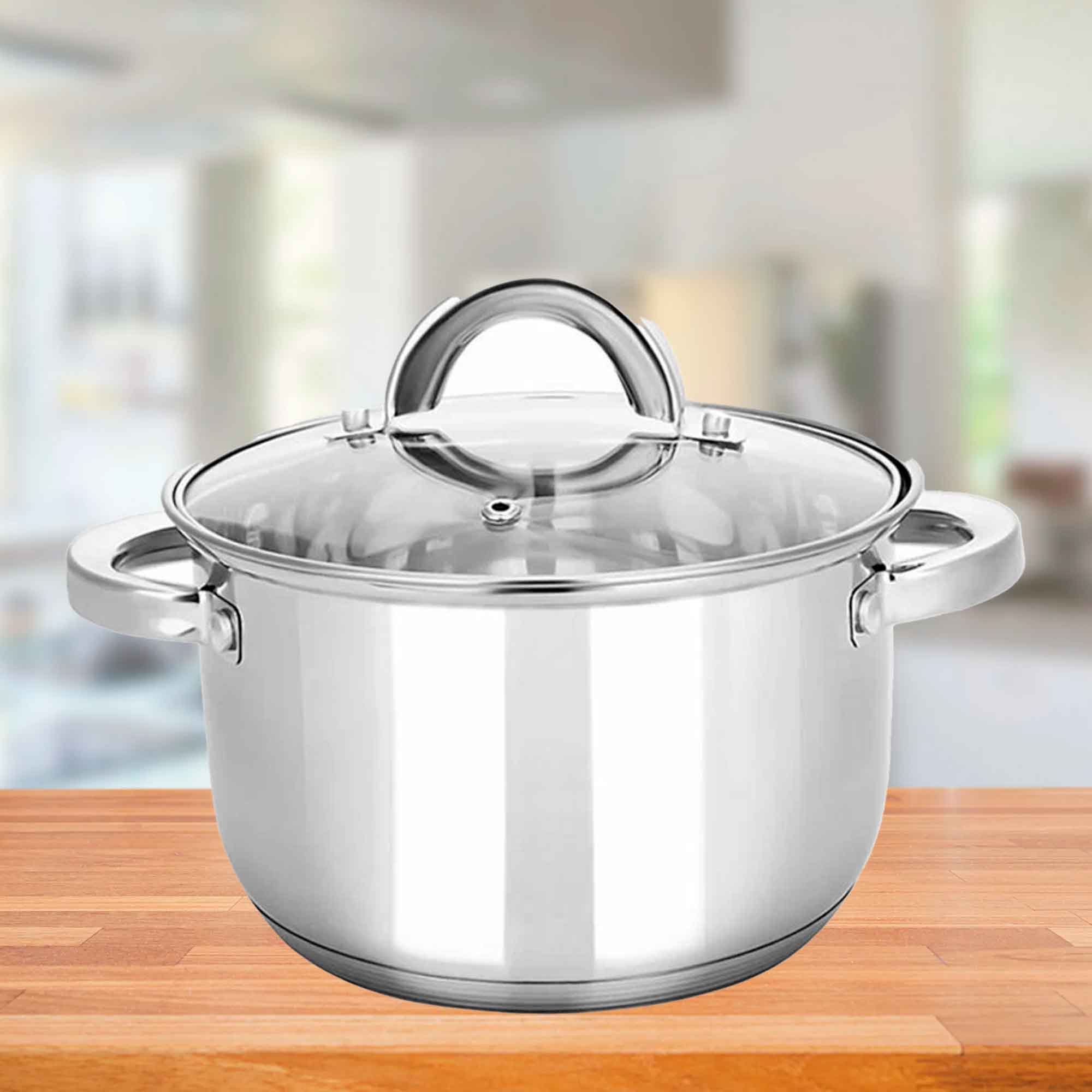 Кастрюля нержавеющая сталь 11,8л, крышка стекло KV-2249 РД84168