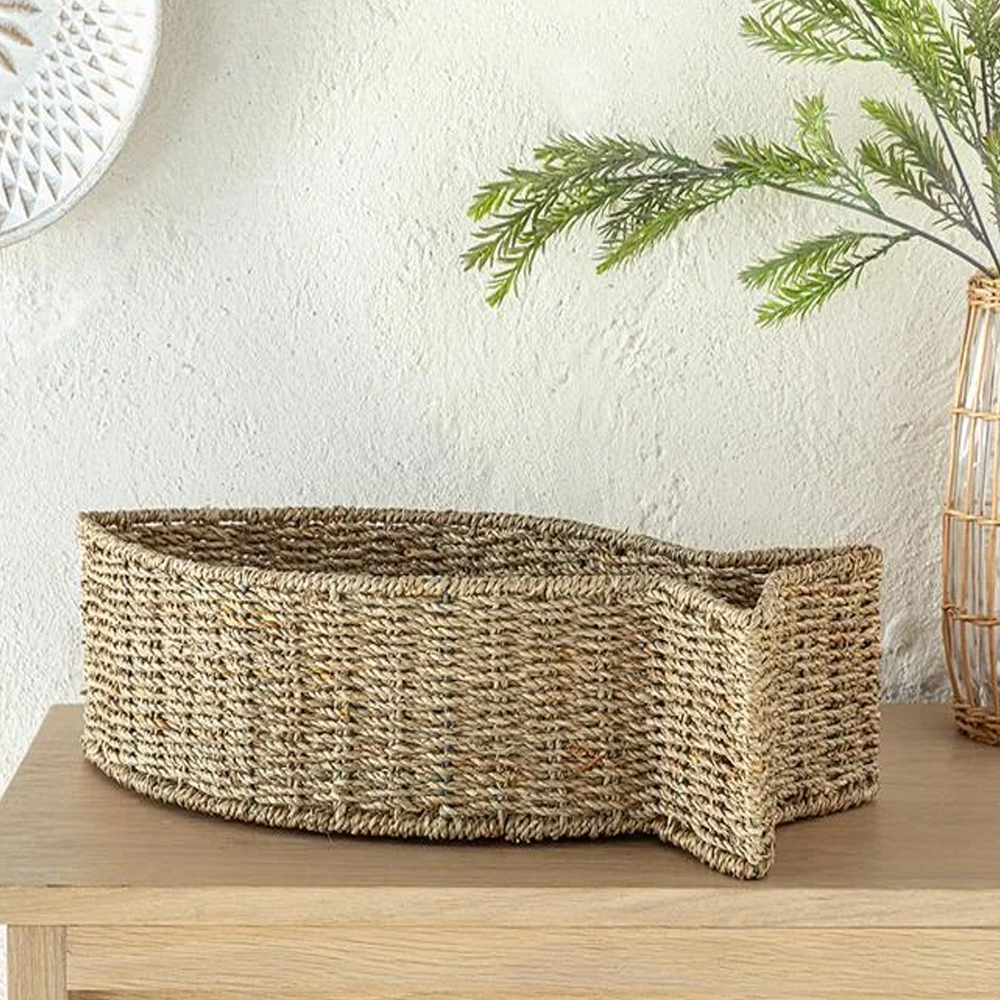Корзина 35x20x32cм  Fish Коричневый, плетеный тросник