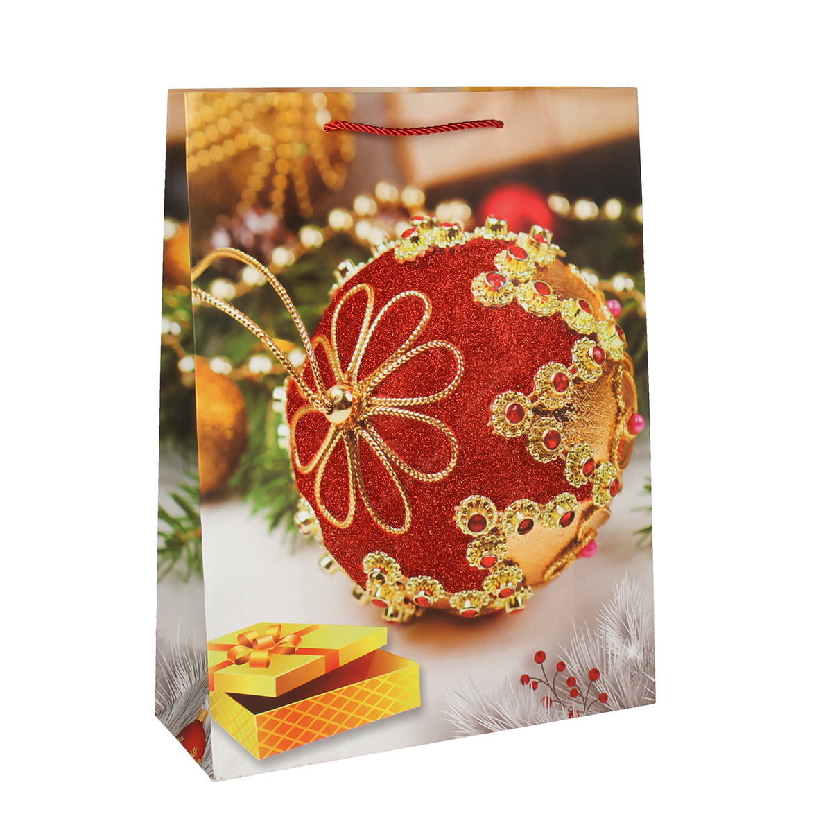 Пакет подарочный 31х40х12 100-1L Новый год 