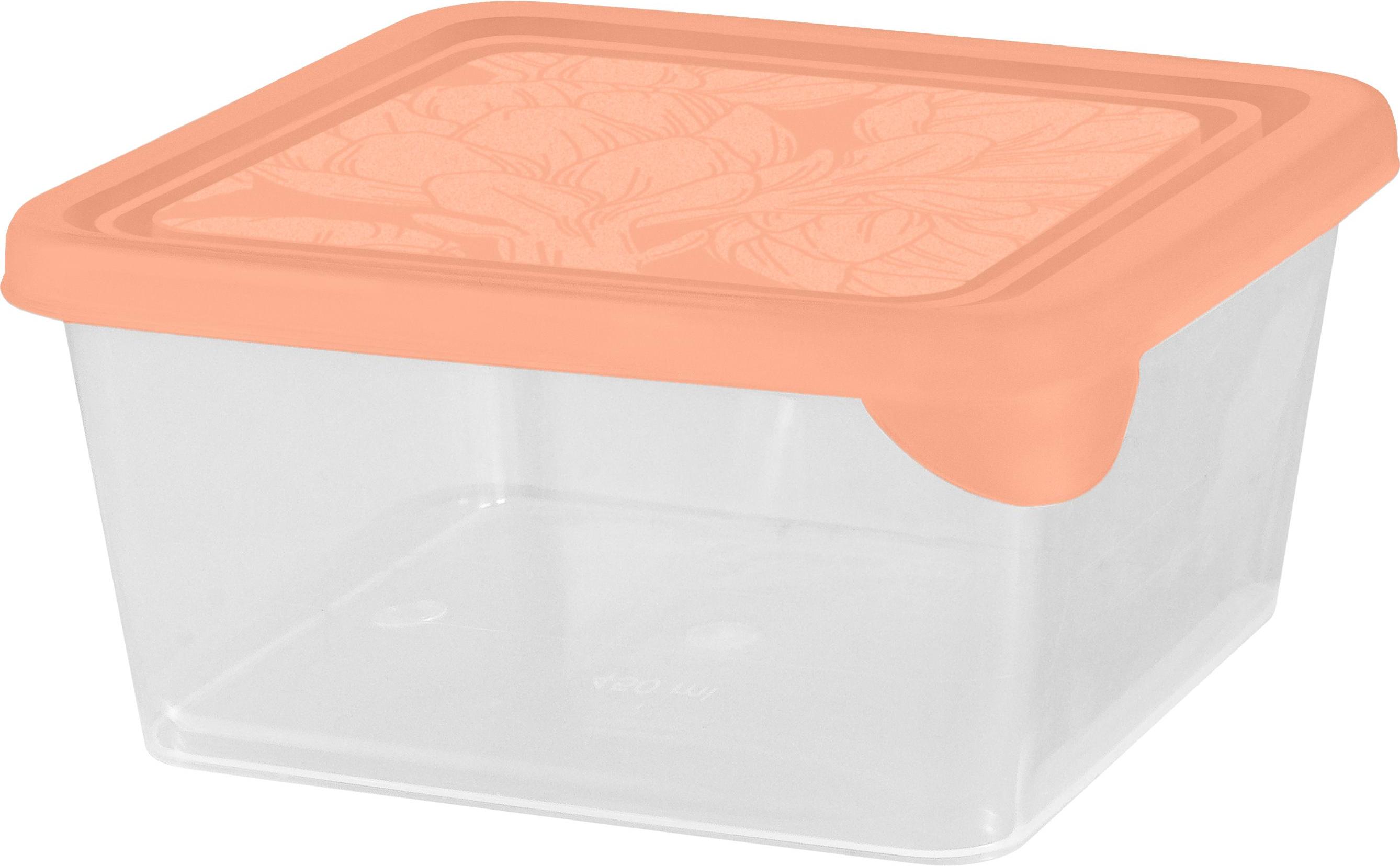 Контейнер 0,75л для продуктов HELSINKI Artichoke квадратный персиковая карамель