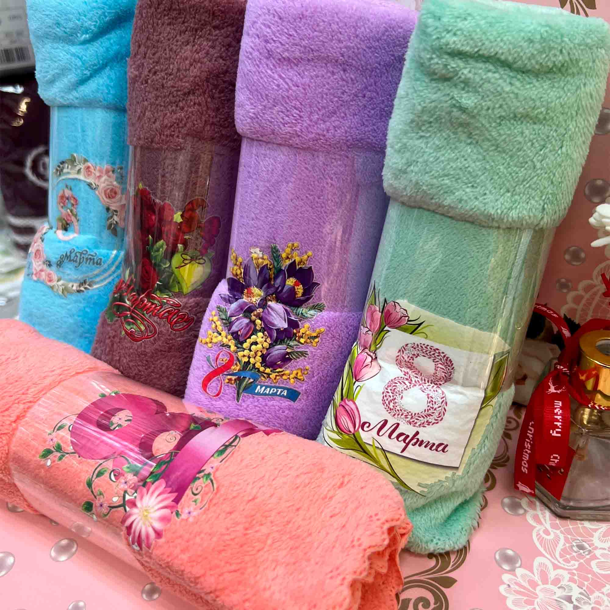 Полотенце 35х75 8 Марта, микрофибра