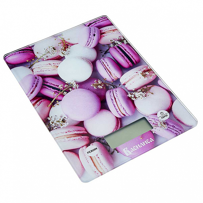 Весы настольные электронные ВАСИЛИСА ВА-013 "Макарони": 5 кг, стекло