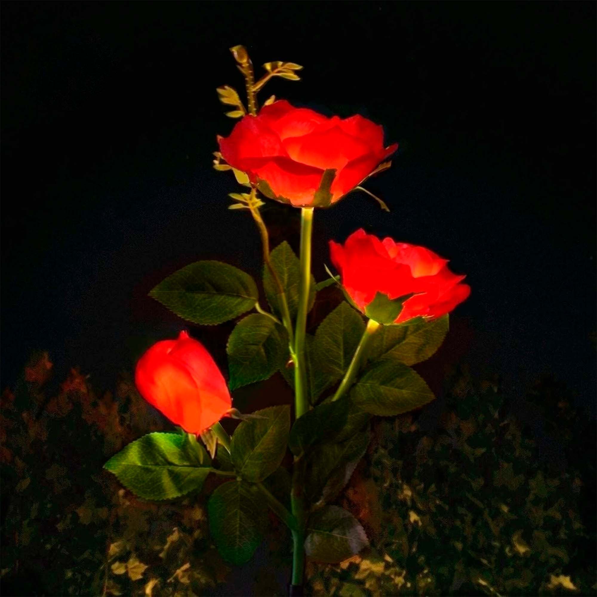 Светильник садовый на солнечной батарее 66см Розы