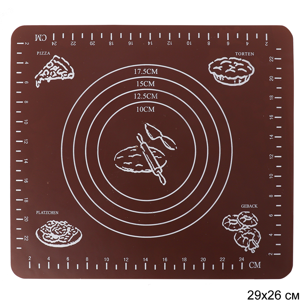 Коврик силиконовый 26х29см HL-566-F коричневый 0,053 