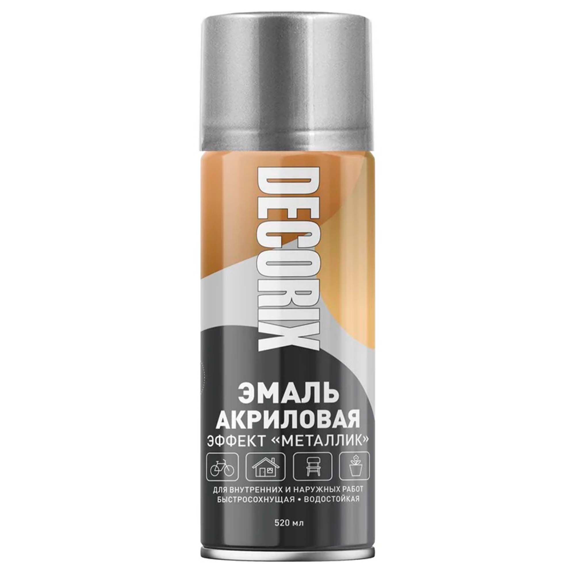 Эмаль аэроз. 520мл "металлик" хром  DECORIX (M306 CHROME)