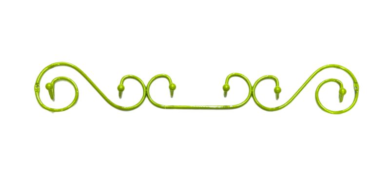 Вешалка 6 крючков 7х46х4,5см Завиток (4мм) зелёный перламутр JC-1162 