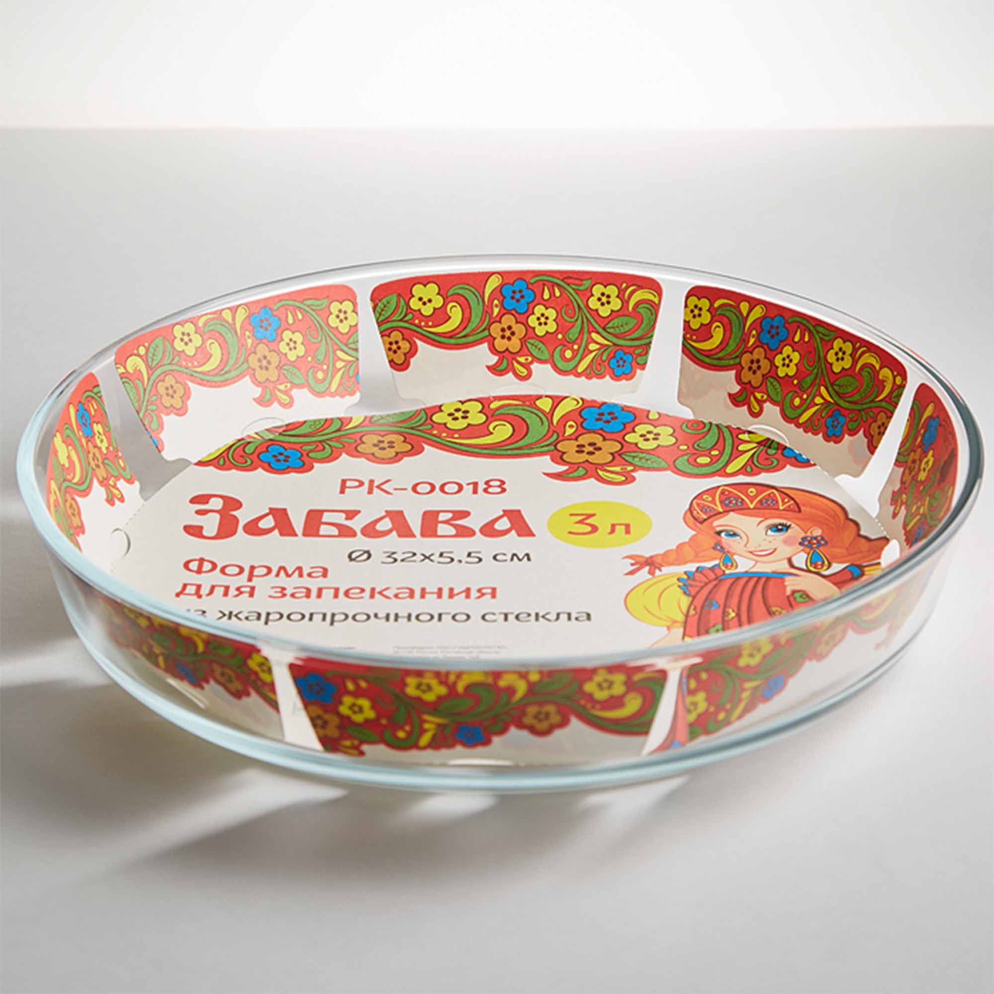 Форма для запекания из жаропрочного стекла  3,0л "ЗАБАВА" 32.0х5.5см