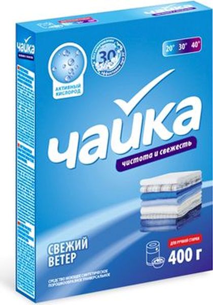 Стиральный порошок 400г ЧАЙКА ручная универсал Свежий ветер