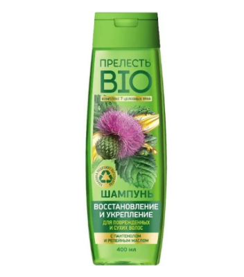 Шампунь для волос 400мл Прелесть Био Восстановление и укрепление для поврежд. и сухих волос