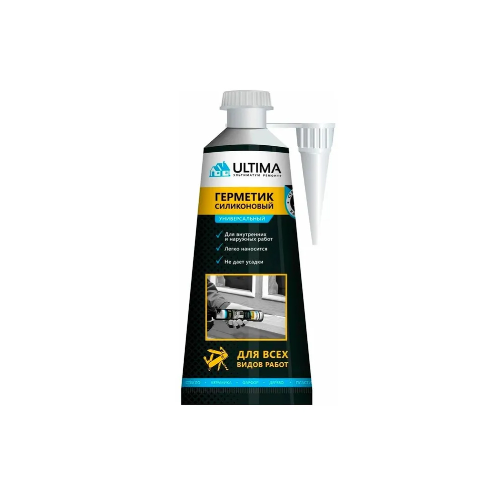 Герметик силиконовый 80мл в блистере универсальный бесцветный Ultima