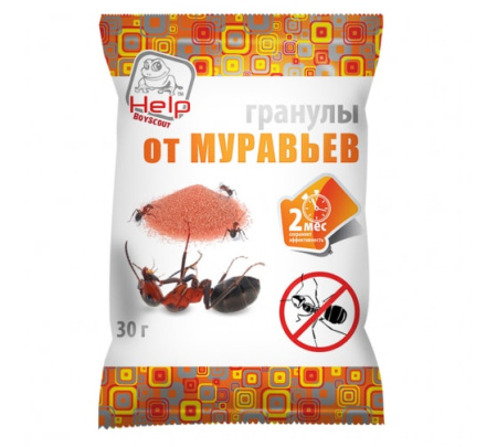 Гранулы от МУРАВЬЁВ в пакете 30г HELP, в дисплей-боксе /320/80