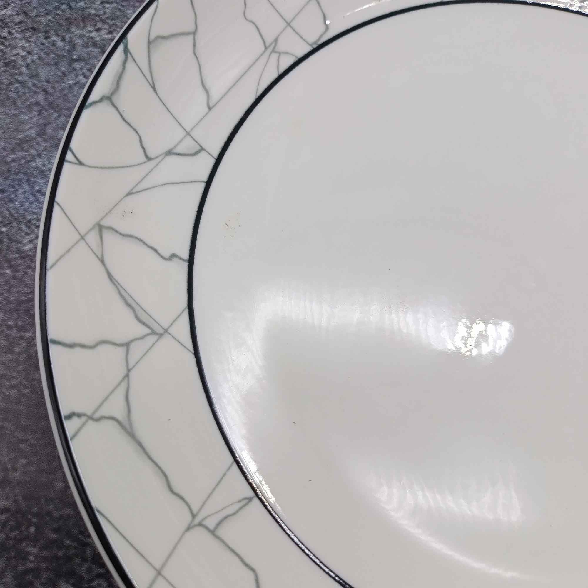 Тарелка 250мм круглая, с узором РД84687 мрамор