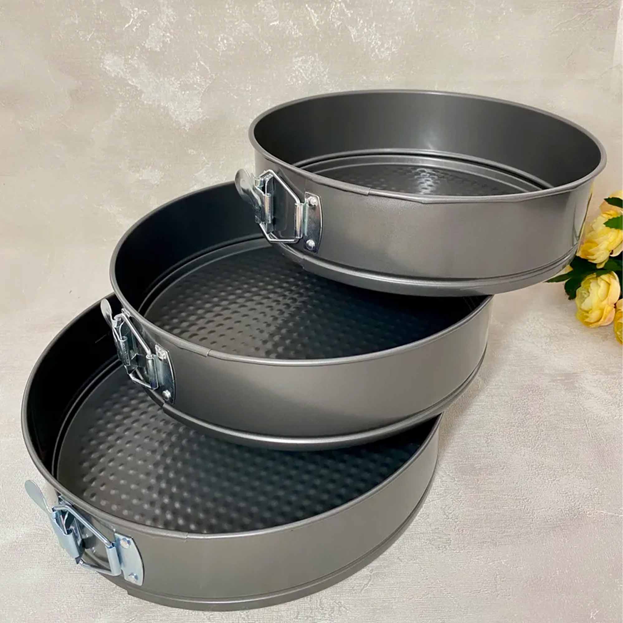 Набор форм для выпечки разъемные 3шт d=18/20/22см, высота 6см, толщина 1,5мм РД85684