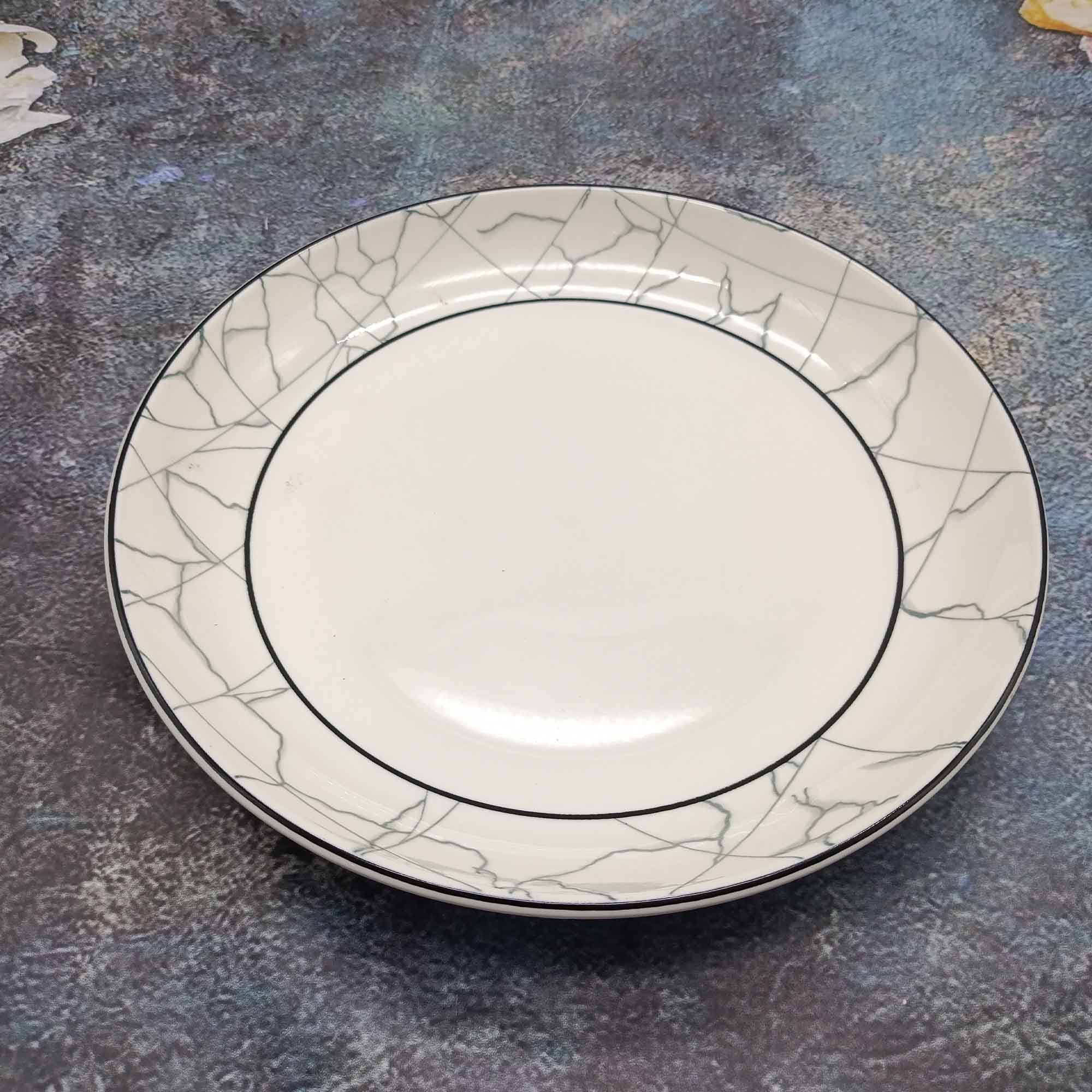 Тарелка 250мм круглая, с узором РД84687 мрамор