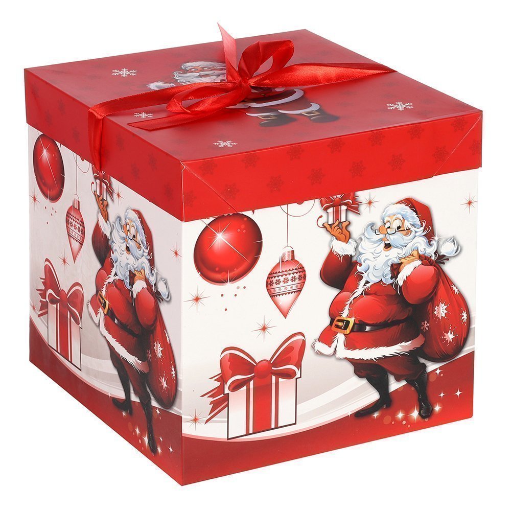 Коробка подарочная 22x22x22 см складная 120-L Новый год  Коробка подарочная 22x22x22 см складная 120-L Новый год
