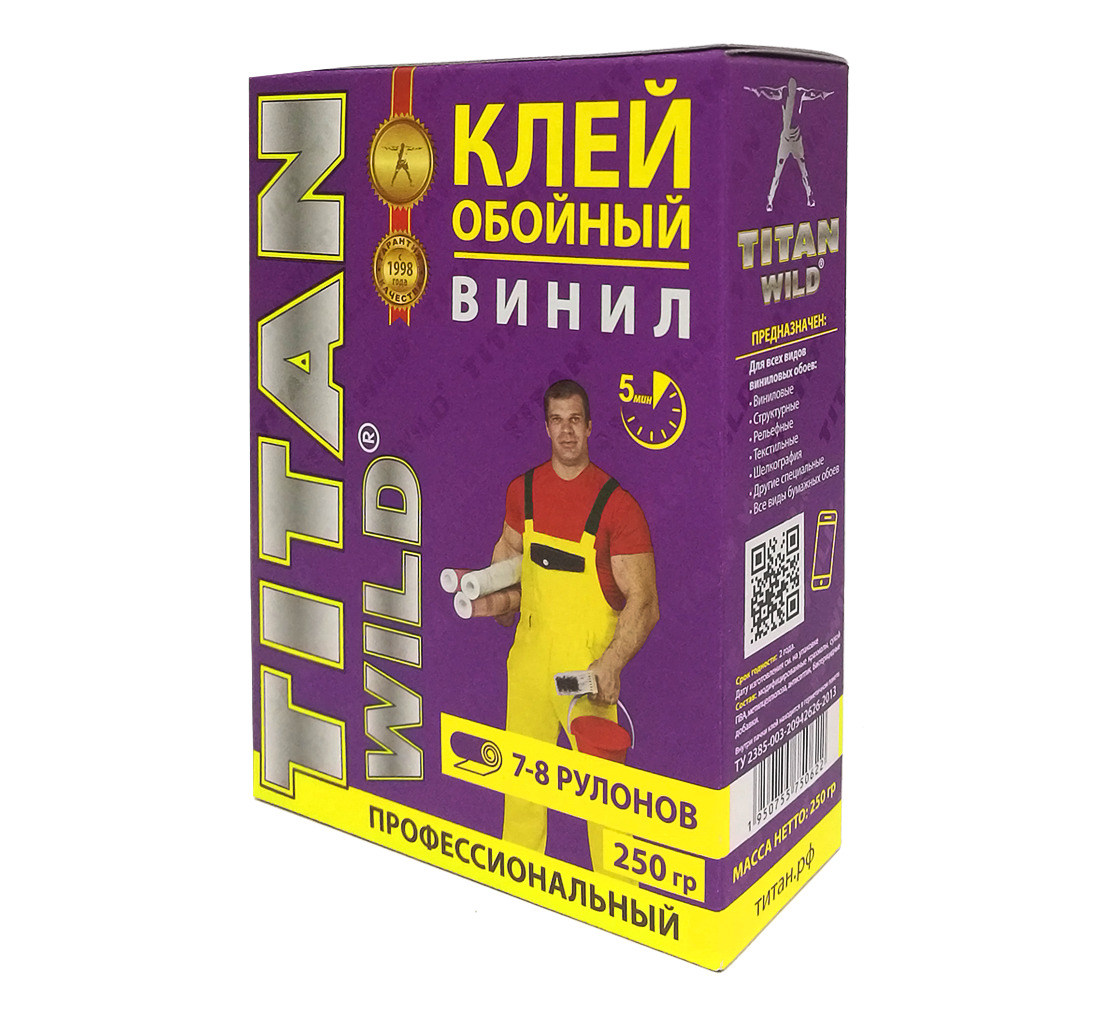 Клей для обоев виниловых 200гр Титан Wild пакет