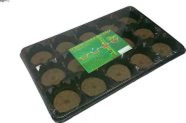 Набор для рассады с торф. таблетками 55мм (лоток, рассад. кассета, 15 таблет)