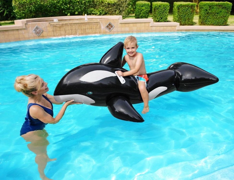 Игрушка-наездник надувная 203х102см "Кит" с ручками, до 45кг, от 3 лет, Bestway