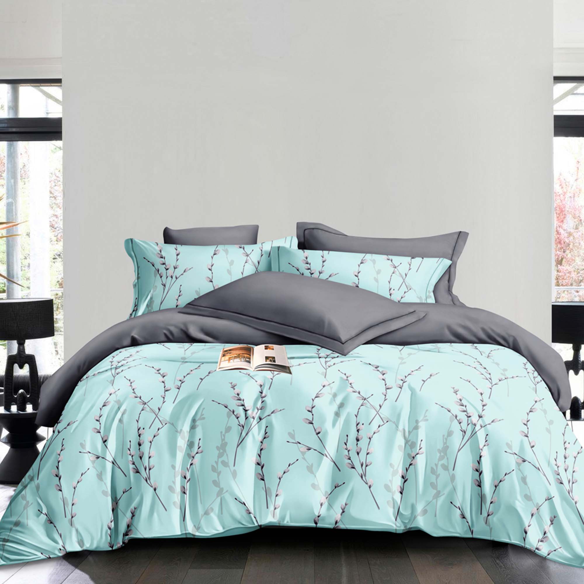 Комплект постельного белья Евро (50*70) ДомВелл Поплин Натурель 6806 Вербная история