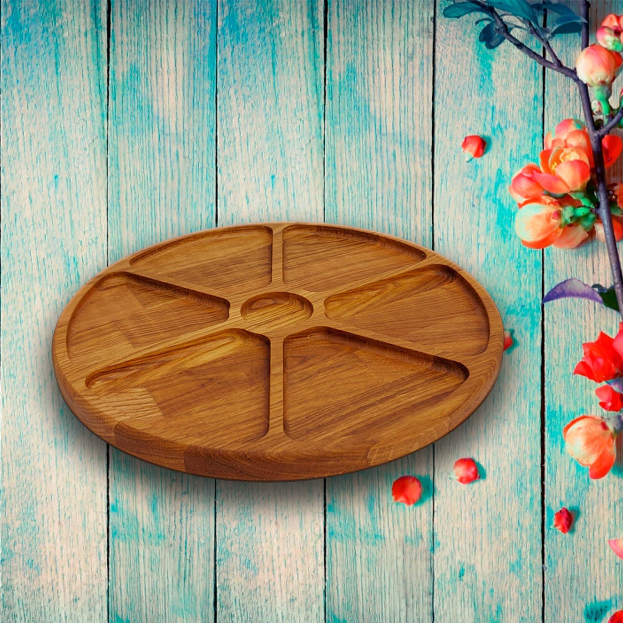 Менажница 35х35х2см ДомВуд Колесо Дуб Д180