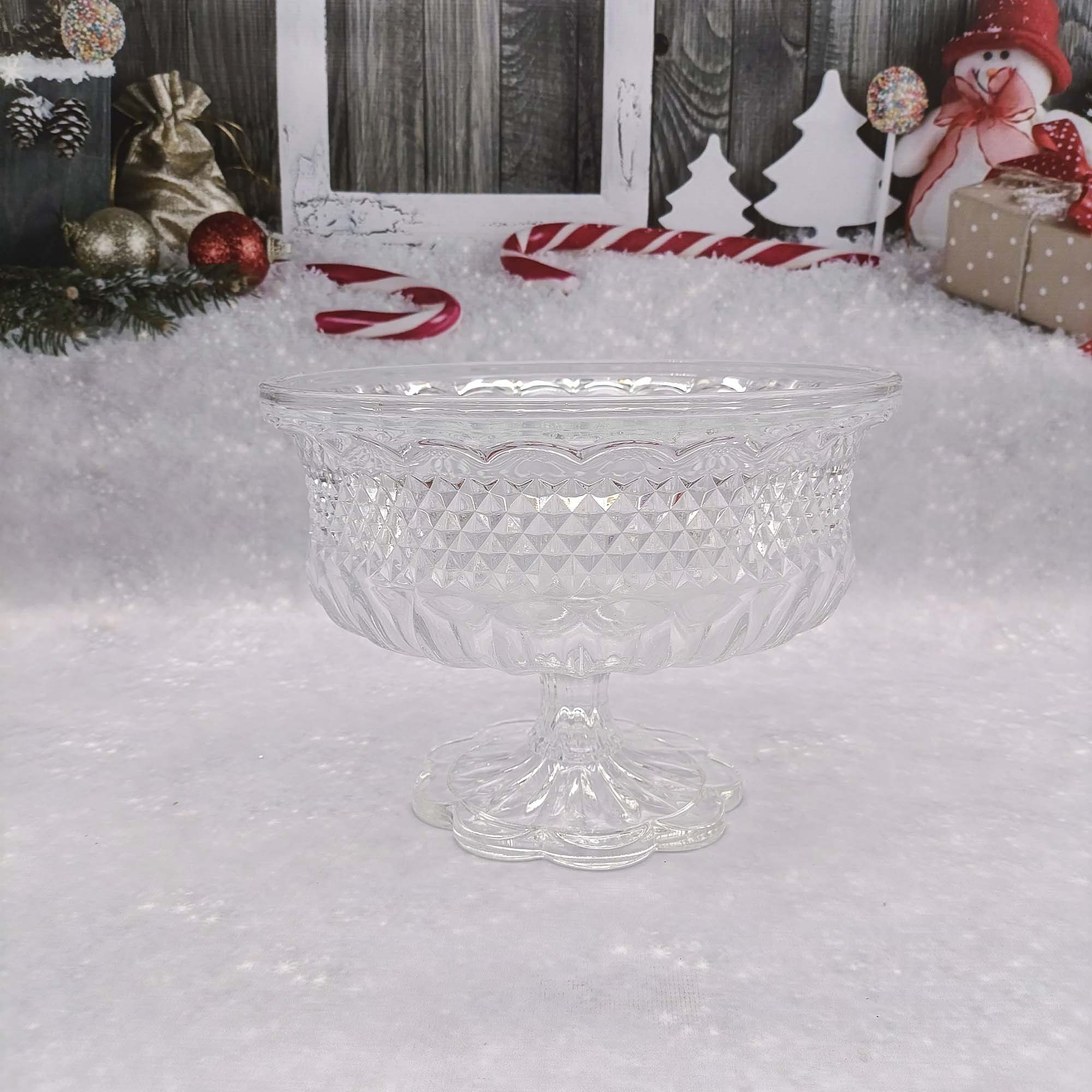 Ваза для фруктов 25х19см хрусталь на ножке РД19895
