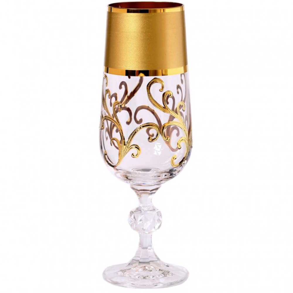 Бокал для шампанского 180мл 6шт Клаудиа Матовая полоса 