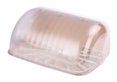 Хлебница 340х270х180мм пластик "Изобилие" светло-бежевый