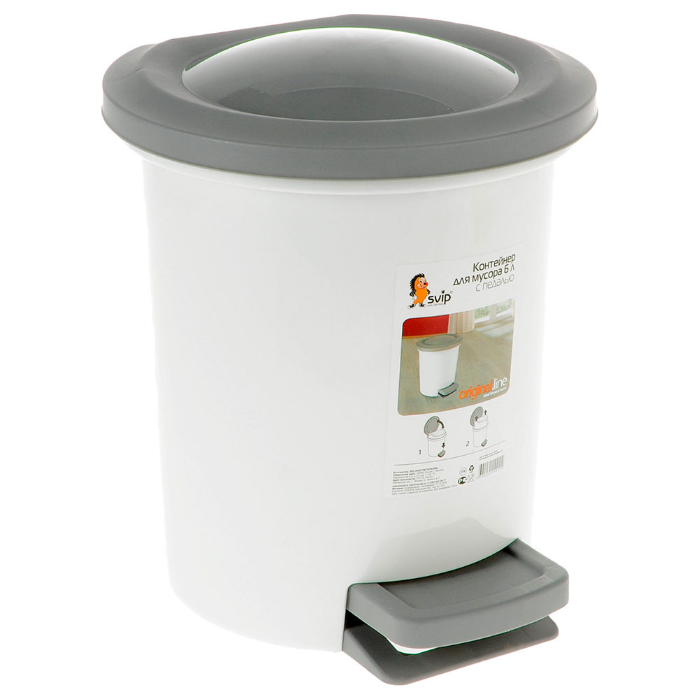 Контейнер для мусора 6л с педалью кофейный