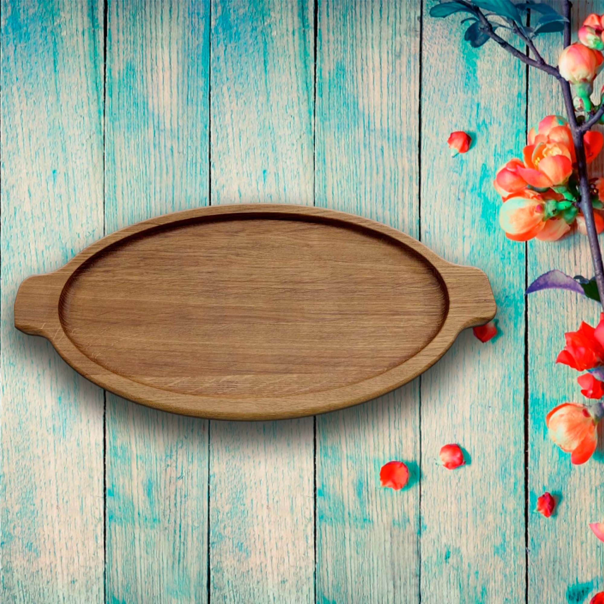 Доска для подачи овальная  40х20х2см ДомВуд Дуб Д80